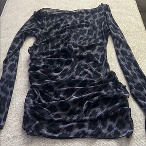 FP Leopard Print mesh layering top with light purple